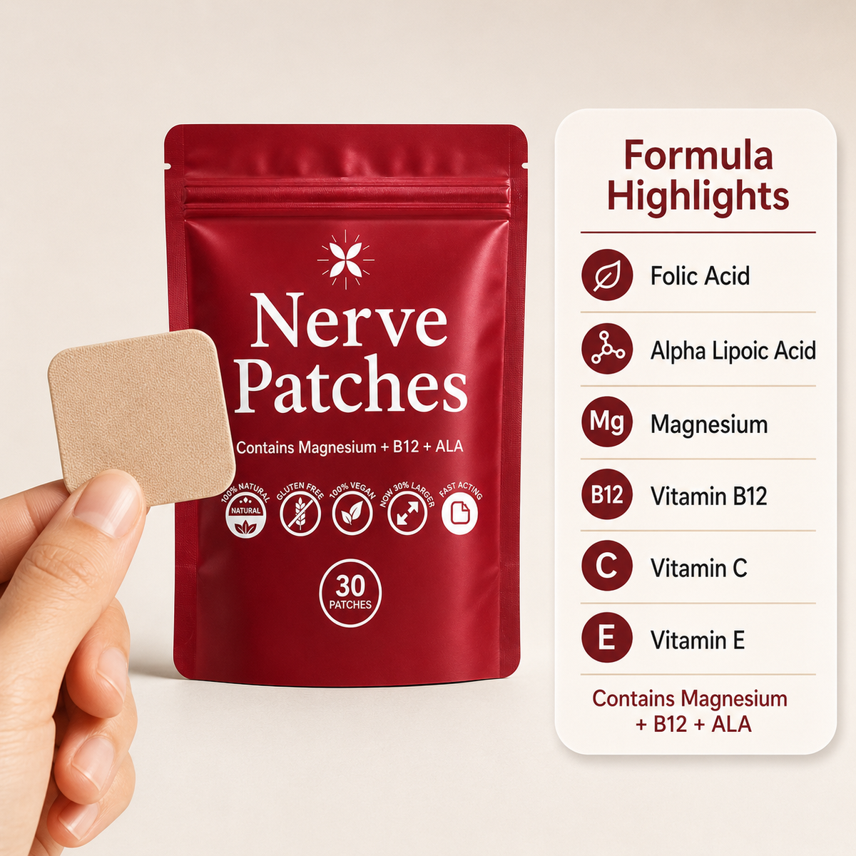 nerve patches formula highlights