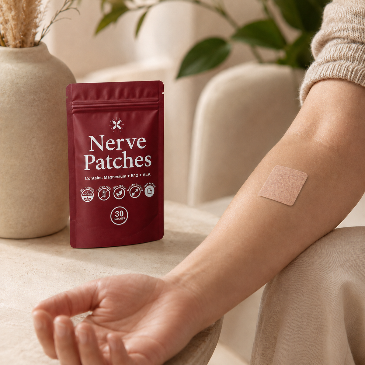 nerve patches patch placed on hand